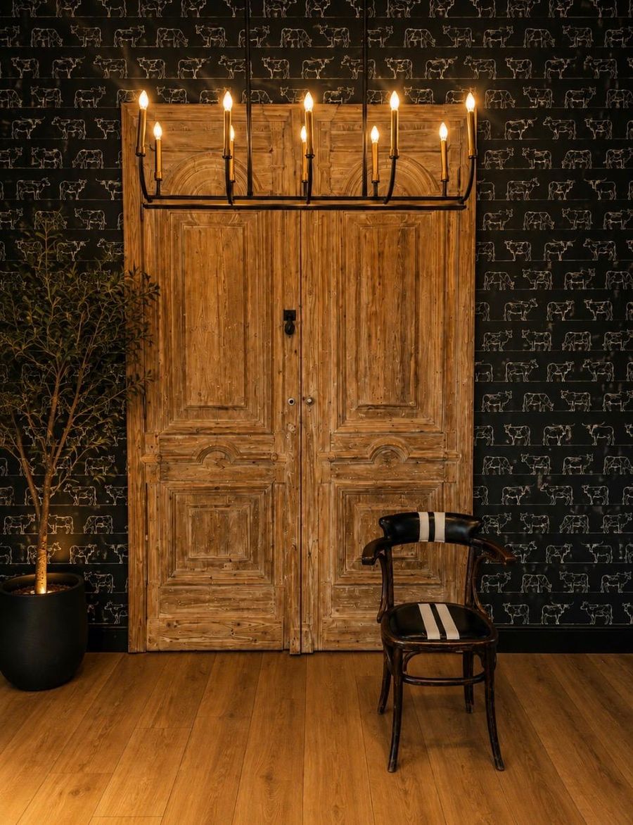 The Antique Doors — buttermilk cafe interior design by Simoni Santamarina Studio