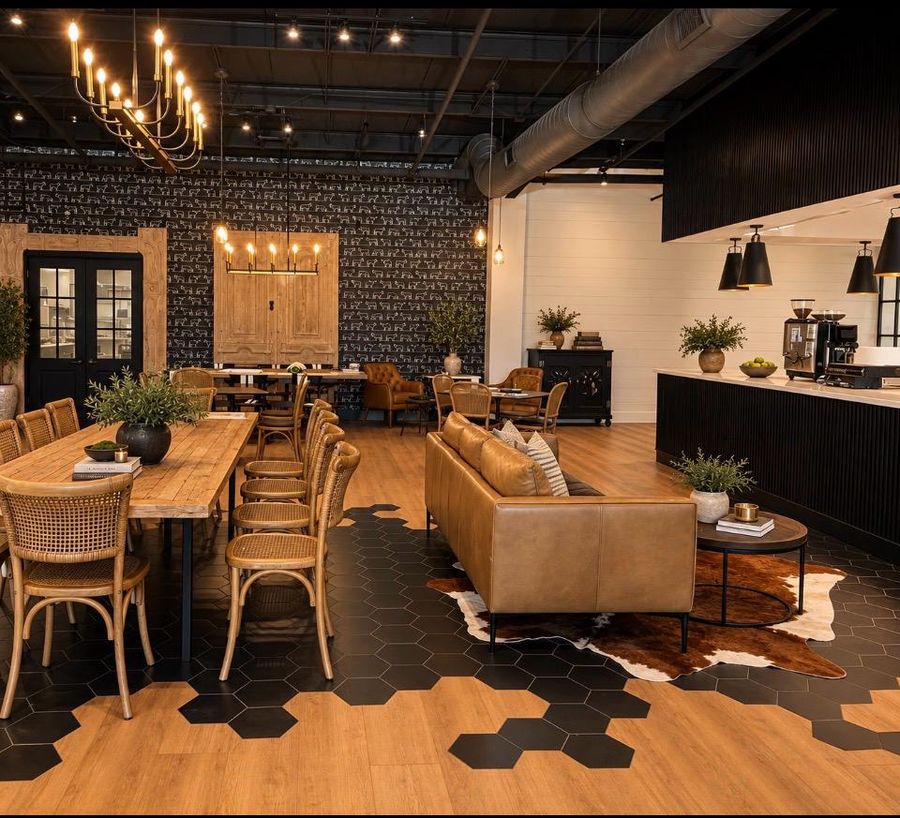 The Long Table — buttermilk cafe interior design by Simoni Santamarina Studio