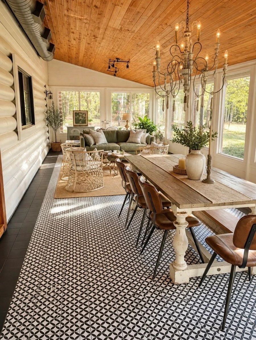 Cedar Ceiling Dining — residential interior design by Simoni Santamarina Studio