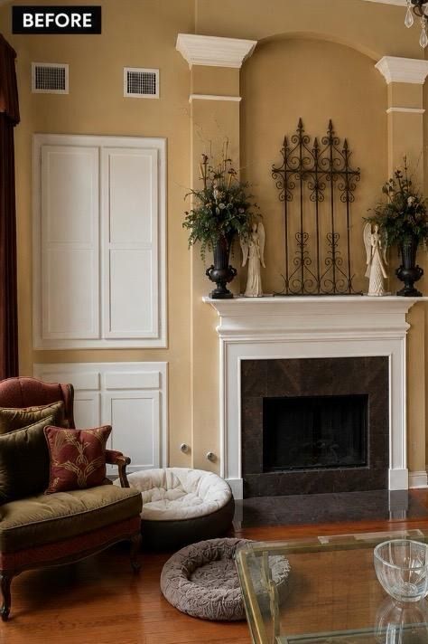 Before: Fireplace & Built-Ins