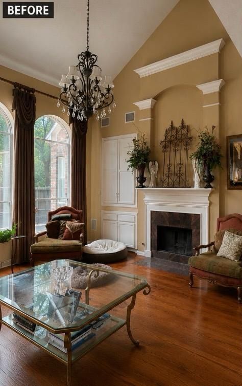 Before: Two-Story Living Room