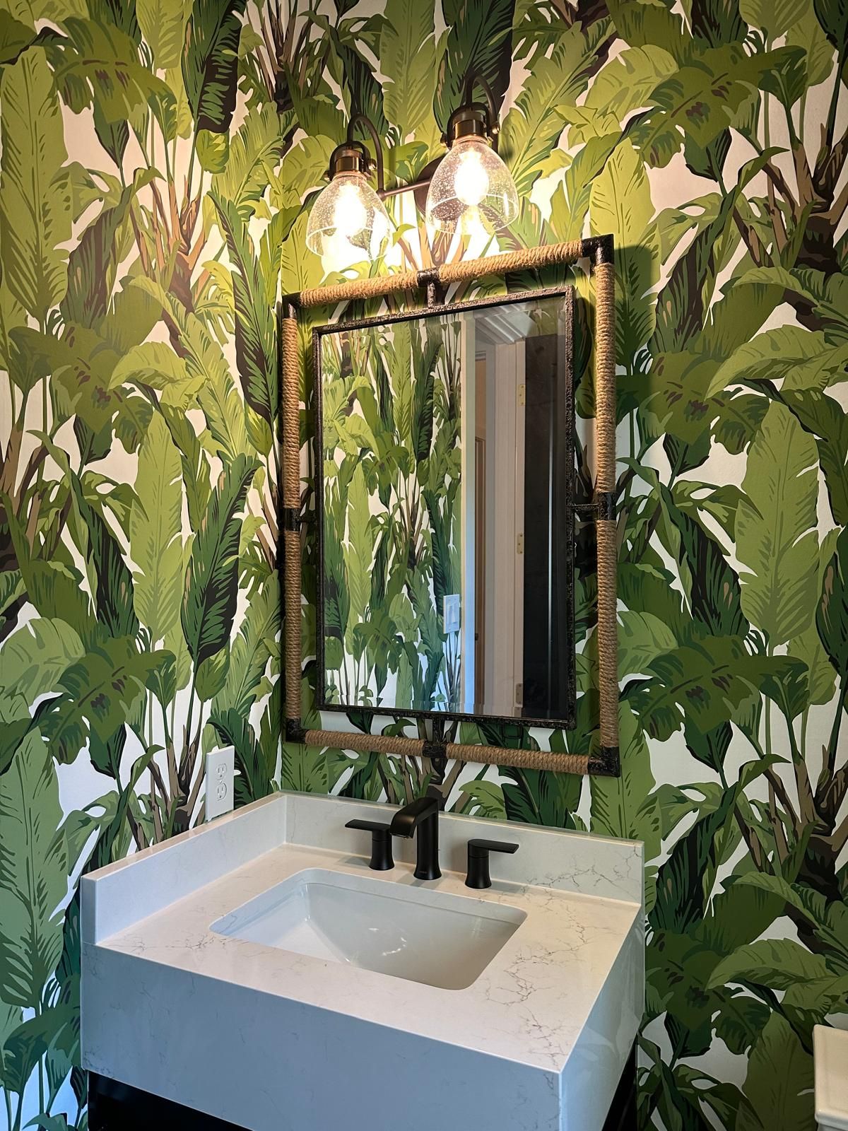 The Tropical Powder Room — residential interior design by Simoni Santamarina Studio