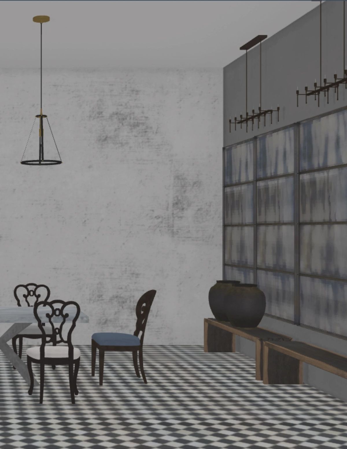 Loft Dining Concept, a 3D visualization by Simoni Santamarina Studio