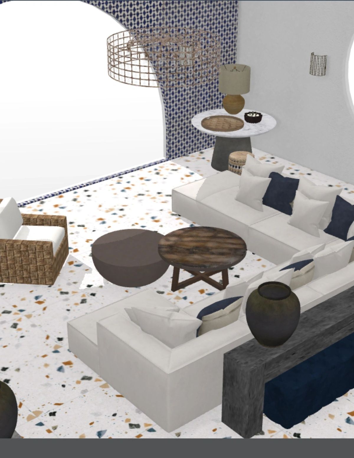 Living Room Concept, a 3D visualization by Simoni Santamarina Studio