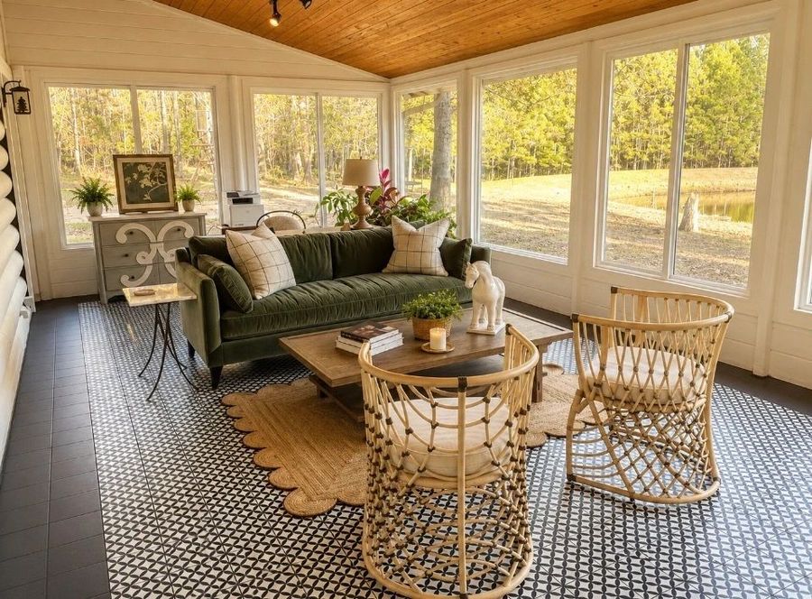 The Velvet Sunroom — residential interior design by Simoni Santamarina Studio